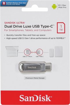 2-in-1-USB-Stick - SanDisk Ultra Dual Drive LuxeUSB-Stick mit OTG- (On-The-Go) Funktion für eine mühelose Übertragung zwischen Smartphone