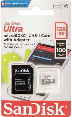 SanDisk Ultra microSD-KarteUltra-schnelle TransferratenIdeal geeignet für KamerasAusreichend Platz für viele Fotos und Full-HD-VideosHinweis: Dieser Artikel kann nur an eine deutsche Lieferadresse ausgeliefert werden.