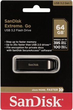 Übernehmen Sie die Kontrolle über Ihre DatenMit dem SanDisk Extreme Go USB 3.2 Drive können Sie in Spitzengeschwindigkeiten auf all Ihre Daten zugreifen