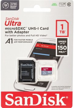 SanDisk Ultra A1 microSD-KarteEigenschaften:Super schnelle TransferratenÄußerst robustFür eine Vielzahl an Geräten geeignetHinweis: Dieser Artikel kann nur an eine deutsche Lieferadresse ausgeliefert werden.