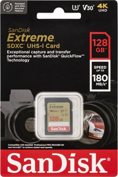 SanDisk Extreme SDXC 128GB UHS-I C10 U3 V30SanDisk Extreme SDXC-Speicherkarte