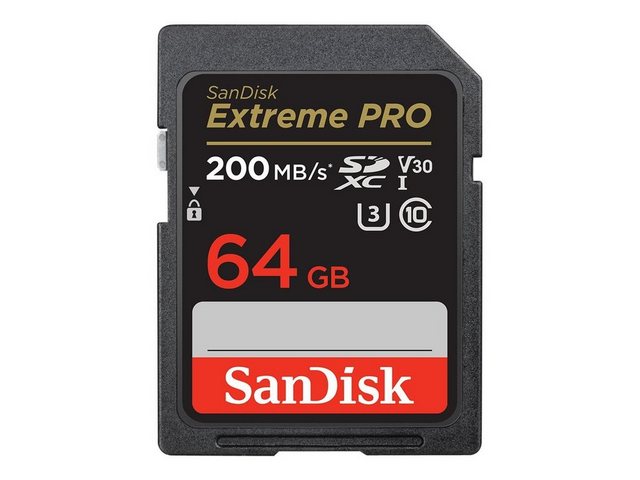 Sandisk SANDISK Extreme Pro 64 GB SDXC Speicherkarte 2022 (bis 200 MB/s, Cl10, Micro SD-Karte