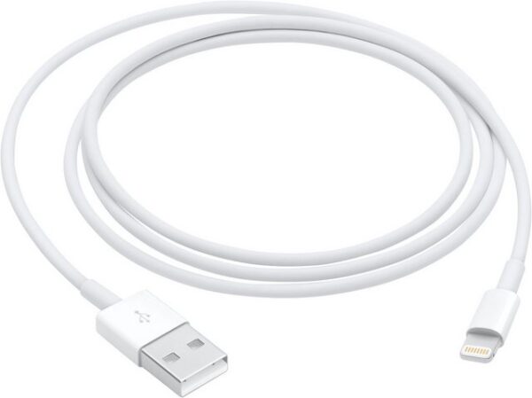 Dieses USB 2 Kabel verbindet dein Gerät mit Lightning Anschluss zum Synchronisieren und Laden mit dem USB Anschluss deines Computers. Oder du kannst es an den Apple USB Power Adapter anschließen