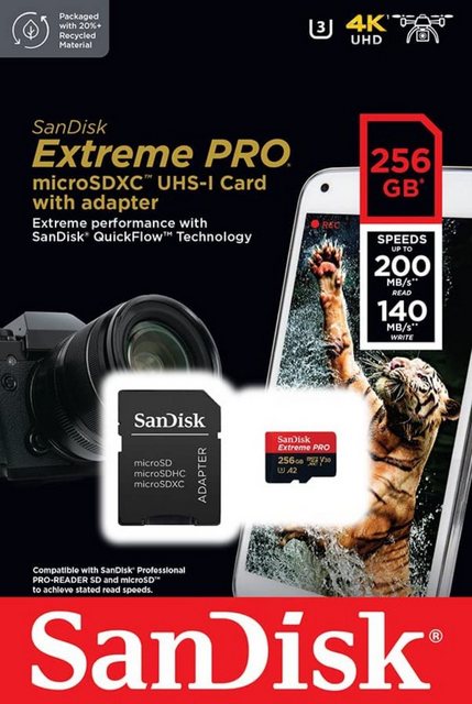 Produktbeschreibung Die SanDisk Extreme Pro MicroSD-Karten bieten Spitzenleistung für anspruchsvolle Fotografie und Videografie. Mit extrem schnellen Übertragungsgeschwindigkeiten und A1- bzw. A2-Bewertungen für eine schnellere App-Leistung sind diese Karten ideal für Profis und Enthusiasten