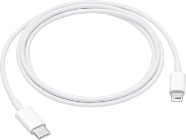 Verbinde dein Gerät mit Lightning Anschluss zum Synchronisieren und Aufladen mit deinem USB‑C oder Thunderbolt 3 (USB‑C) fähigen Gerät oder zum Laden mit deinem USB‑C fähigen iPad. Du kannst dieses Kabel auch mit deinem Apple 18W