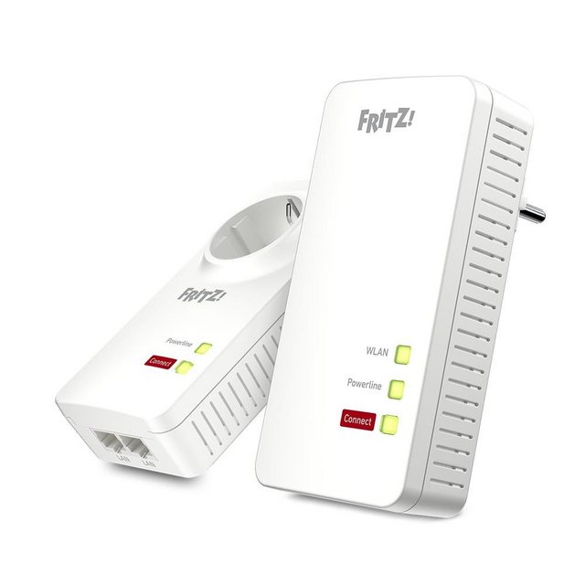 AVM FRITZ!Powerline 1260 WLAN Set Netzwerk-Adapter, Gigabit-Heimnetz und WLAN AC+N an jeder Steckdose