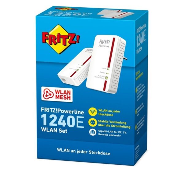 AVM FRITZ!Powerline 1240E WLAN 1200 Mbit/s Eingebauter Ethernet-Anschluss WLAN-Repeater – Bild 3