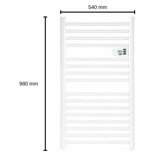 Elektrischer Handtuchheizkörper Secco 500 W Technische Daten: Leistung 500 W Material: Aluminium Digital-Raumtemperaturregler Anschlusskabel: 1