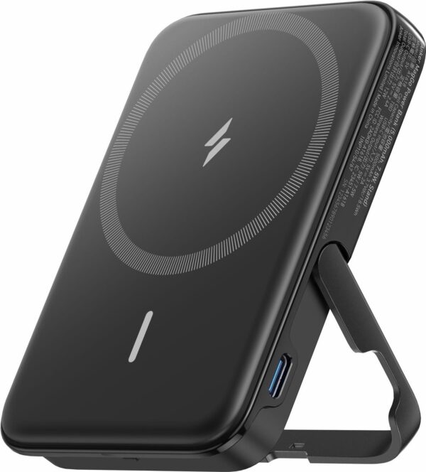 Anker 322 (MagGo) - Induktive Power Bank - Li-Pol - 5000 mAh - 18.5 Wh - 12 Watt - 2.4 A - 2 Ausgabeanschlussstellen (24 pin USB-C, kabelloses Laden) (A1618G11)