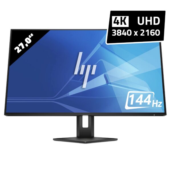 HP Omen 27u Gaming Monitor - 3840 x 2160 - 4K UHD - Zustand:Gebraucht - Schnittstellen:1x Audio - Ausgang - 3.5 mm - Partnerprogramm:Nein - Webcam:Nein - Schnittstellen:2x USB 3 Typ A - Farbe:Schwarz - Kontrast:1000:1 - Ergonomie:Höhenverstellbar - Touchscreen:Nein - Ergonomie:Neigbar - Lautsprecher:Ja - Schnittstellen:1x DisplayPort - Seitenverhältnis:16:9 - Grading:Wie neu - Helligkeit: 450 cd/m² - Schnittstellen:2x HDMI - Stromverbrauch:78 Watt - Blickwinkel:178°/178° - Displaygröße:27