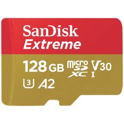 SanDisk Extreme microSDXC-Karte 128 GB Class 10, UHS-I, v30 Video Speed Class stoßsicher, Wasserdicht