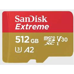 SanDisk Extreme microSDHC-Karte 512 GB Class 10 UHS-I stoßsicher, Wasserdicht