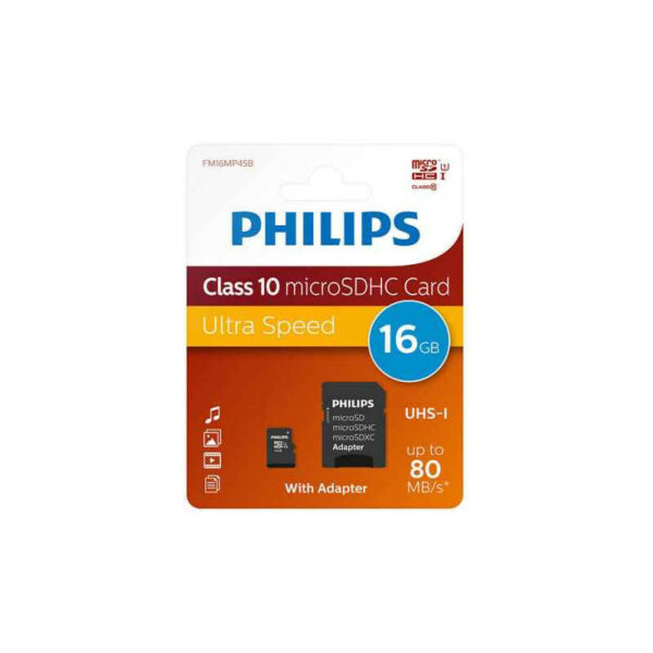 Philips SD Micro SDHC Card 16GB Card Class 10 incl. Adapter