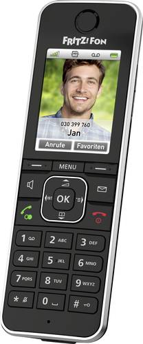 AVM FRITZ!FON C6 Black Edition Schnurloses Telefon VoIP Anrufbeantworter, Babyphone, Freisprechen, P