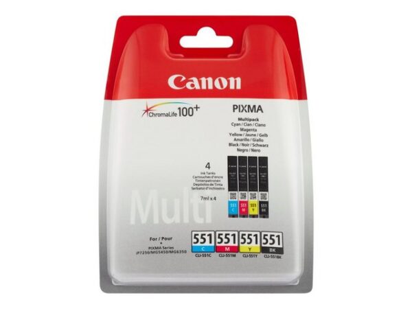 Canon 4 Canon Original Patronen CLI-551 (6509B009,6509B015) Multipack Tintenpatrone