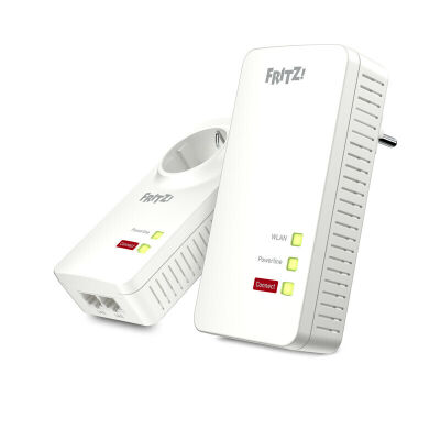 AVM FRITZ!Powerline 1260 WLAN Set 2x Adapter (1260 + 1220), bis zu 1.200 MBit/s, WLAN AC+N bis zu 1.266 MBit/s, 1x Gigabit LAN