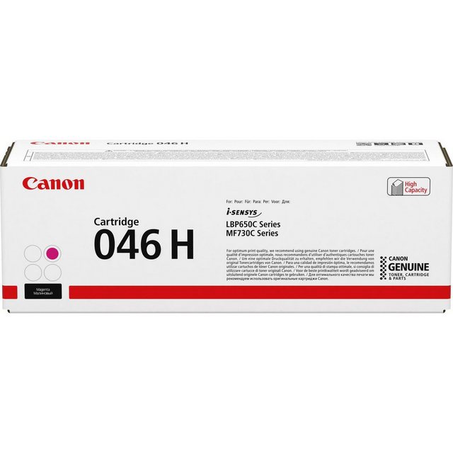 Allgemein   Hersteller   Canon   Herst. Art. Nr.  1252C002   EAN   4549292073973   Hauptmerkmale   Produktbeschreibung   Canon 046 H - High Capacity - Magenta - Original - Tonerpatrone   Produkttyp   Tonerpatrone   Drucktechnologie   Laser   Druckfarbe   Magenta   Patronenleistung   High Capacity   Kapazität   Bis zu 5000 Seiten ISO/IEC 19752   Kompatibel mit   I-SENSYS MF732Cdw