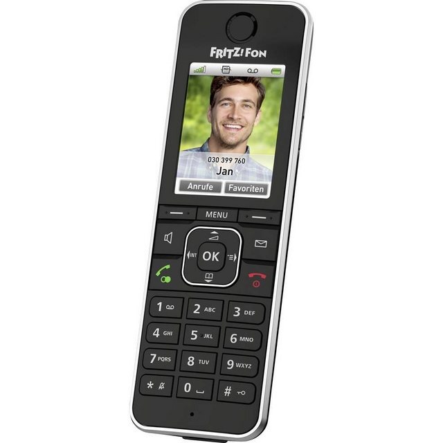 AVM FRITZ!Fon C6 Black Edition Schnurloses Mobilteil (Anrufbeantworter, Babyphone, Freisprechen, PIN Code)