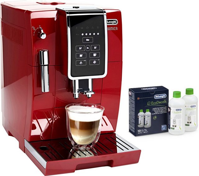 De’Longhi Kaffeevollautomat Dinamica ECAM 358.15.R, Sensor-Bedienfeld, inkl. Pflegeset im Wert von € 31,99 UVP