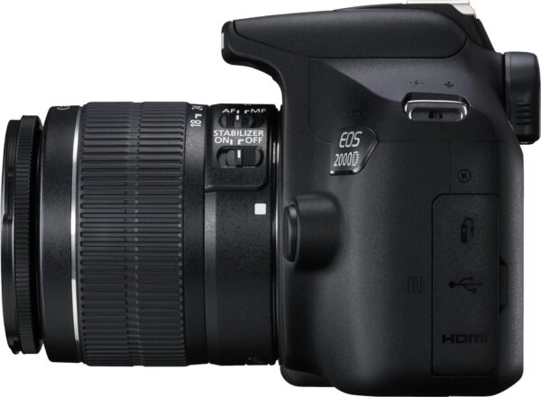 Kurzinfo: Canon EOS 2000D - Digitalkamera - SLR - 24.1 MPix - APS-C - 1080p / 30 BpS - 3x optischer Zoom EF-S 18-55-mm-IS-II-Objektiv - Wi-Fi