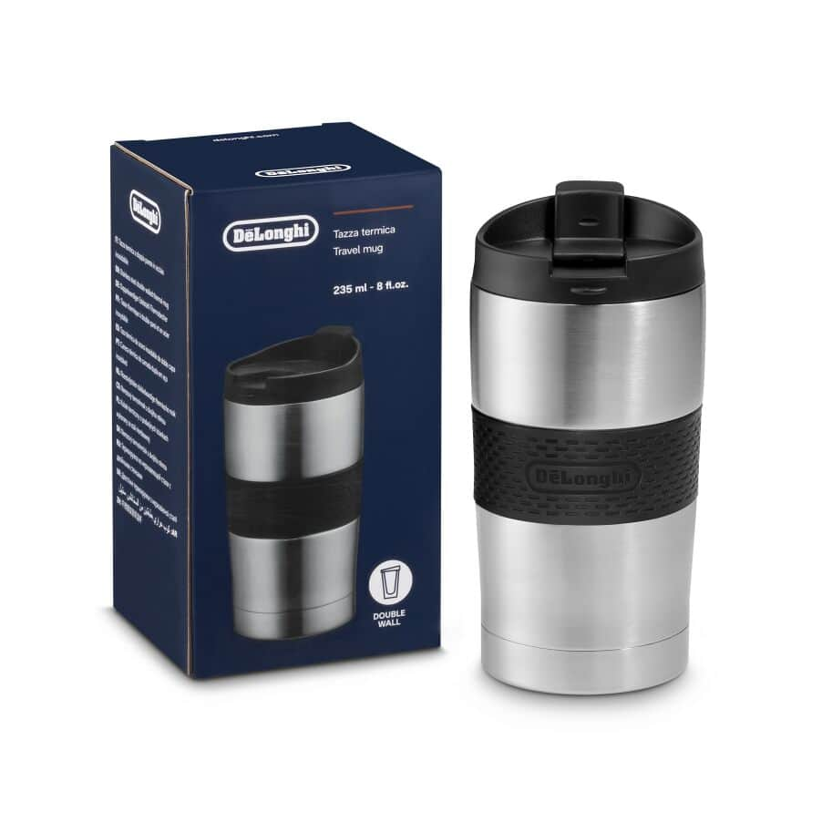 De’Longhi Doppelwandiger Reisebecher aus Edelstahl 235 ml