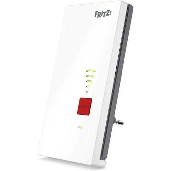 AVM FRITZ!Repeater 2400 Ultraschnelles WLAN Mesh im FRITZ!Box-Heimnetz   Der FRITZ!Repeater 2400 erhöht schnell und einfach die Reichweite jedes WLANs. Mit zwei Funkbändern in den Standards WLAN AC und WLAN N