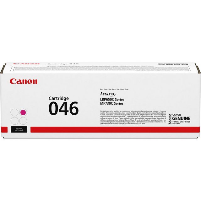 Allgemein   Hersteller   Canon   Herst. Art. Nr.  1248C002   EAN   4549292073843   Hauptmerkmale   Produktbeschreibung   Canon 046 - Magenta - Original - Tonerpatrone   Produkttyp   Tonerpatrone   Drucktechnologie   Laser   Druckfarbe   Magenta   Kapazität   Bis zu 2300 Seiten   Kompatibel mit   I-SENSYS MF732Cdw