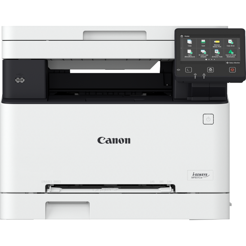 Canon i-SENSYS MF651Cw – Multifunktionsdrucker – Farbe – Laser – A4 (210 x 297 mm), Legal (216 x 356 mm) (Original) – A4/Legal (Medien) – bis zu 18 Seiten/Min. (Kopieren) – bis zu 18 Seiten/Min. (Drucken) – 250 Blatt – USB 2.0, Gigabit LAN, Wi-Fi(n), USB-Host