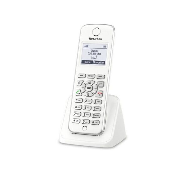 FRITZ!Schnurloses TelefonFRITZ!Fon M2Optimale Ergänzung für alle FRITZ!Box-Modelle mit integrierter DECT-BasisstationSchnurloses Telefon (DECT) für Internet- und FestnetztelefonieFull-Duplex-Freisprechen