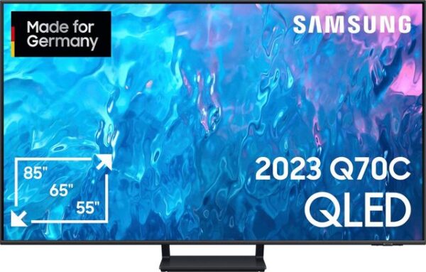 Ausgeklügelter TV in schlankem Design Der GQ75Q70CAT ist ein LED-Fernseher der Marke Samsung. Auf dem großen 75 Zoll (189 cm) 4K Ultra HD-Bildschirm lassen sich Filme in hochauflösender Qualität ansehen. Filme streamen ist dank Netzzugang kein Problem. Eine große Anzahl internationaler Sender sowie deine Lieblingssender per Kabel empfängst du per DVB-C