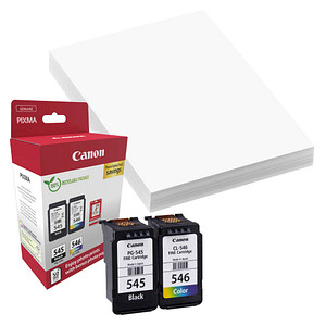 Canon PG-545/CL-546  schwarz, color Druckköpfe + Fotopapier, 2er-Set