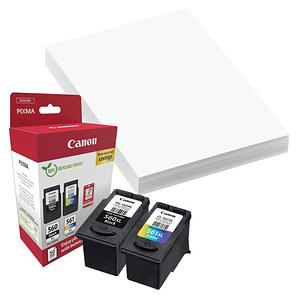 Canon PG-560XL + CL-561XL  schwarz, color Druckköpfe + Fotopapier, 2er-Set