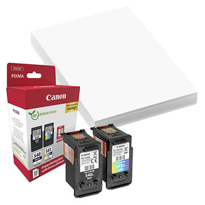 Canon PG-540L + CL-541XL  schwarz, color Druckköpfe + Fotopapier, 2er-Set