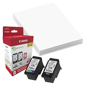 Canon PG-545 XL + CL-546 XL  schwarz, color Druckköpfe + Fotopapier, 2er-Set