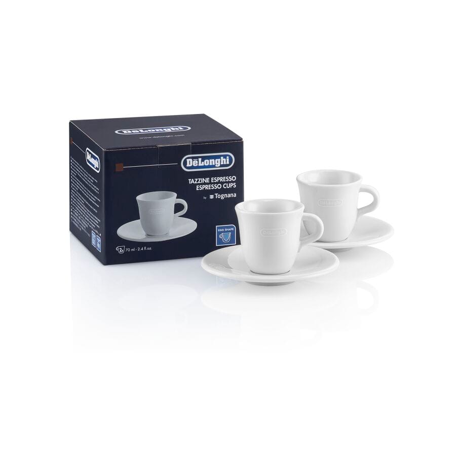 De’Longhi Espressotassen aus Porzellan 70 ml 2erSet | Weiss