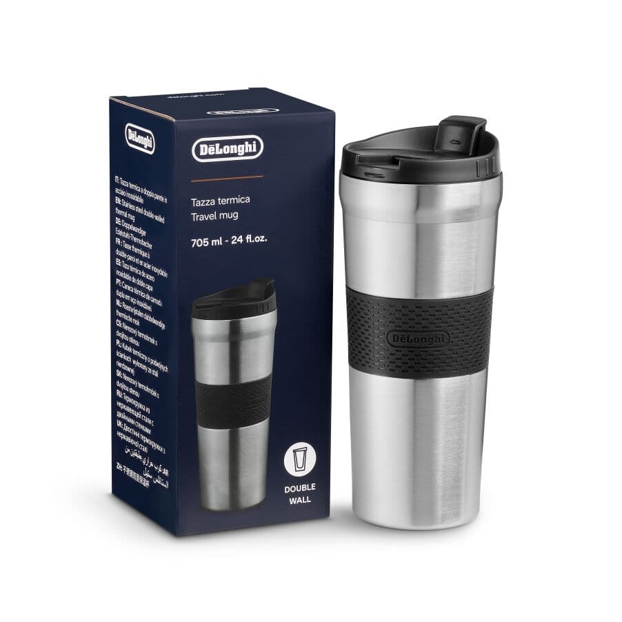 De’Longhi Doppelwandiger Reisebecher aus Edelstahl 705 ml