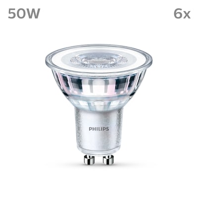 Philips LED Classic Lampe mit 50W, GU10 Sockel, Neutralweiß (4000K) 6er Pack