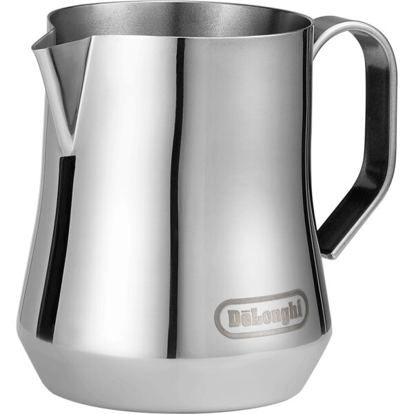 Das Milchaufschäumkännchen DLSC060 von De'Longhi ist aus poliertem Edelstahl gefertigt und hat ein Fassungsvermögen von 350ml. Ein perfekter Cappuccino besteht aus 1/3 gutem Espresso