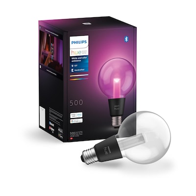 • Austauschtype: LED-Lampe / Sockel: E27 / Lichtfarbe: RGBW • Energieeffizienzklasse: G • Amazon Alexa - Apple HomeKit - Google Home - Philips Hue • Lichtstr.: 500lm b. 2700K • N/A