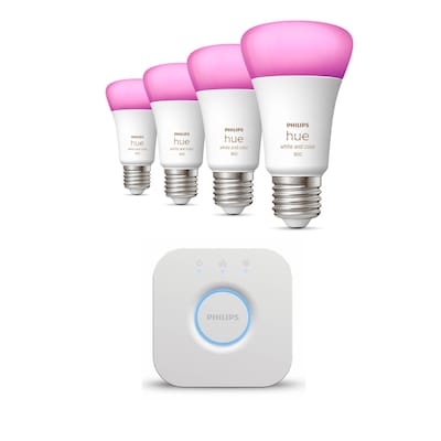 Starter Set Philips Hue mit Bridge V2 + 4 White & Color Ambiance E27 806lm