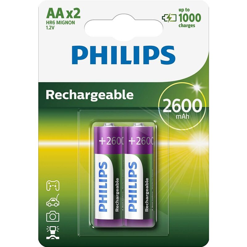 Akkus Philips wiederaufladbar r-6 2600mah pack 2