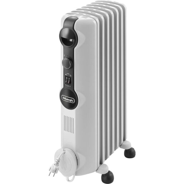 De'Longhi TRRS0715 Elektrischer Radiator 1500 W 3 Leistungsstufen grau Radia S Serie Das erwärmte Öl im Inneren hält seine Temperatur aufrecht und sorgt für langanhaltende Wärme. Auch nach dem Abschalten des Geräts setzt das Öl die Wärmeabgabe eine Weile fort. Lang anhaltende Wärme in Räumen bis zu 45 m³ dank der langen Wärmeträgheit des Öls innerhalb der Rippen. Geräuschloses Heizen und gleichmäßige Verteilung im Raum. - 7 Heizrippen - 3 Leistungsstufen - Real Engergy für eine gesteigete Effektivität - Sicherheitsthermostat - Frostschutzfunktion - Marke: De'Longhi - Farbe: Grau - Antriebsart: Kabelgebunden - Gewicht: 10 Kilogramm - Wärmeabgabe: 1500 Watt - Produktabmessungen: ‎6.3T x 15.4B x 25.6H cm - Hersteller: ‎De'Longhi - Produktabmessungen: ‎16 x 39.2 x 65 cm; 10 Kilogramm - Modellnummer: ‎TRRS0715 - Volt: ‎230 Volt - Watt: ‎1500 Watt - Anzahl der Packungen: ‎1 - Anzahl der Teile: ‎1 - Batterien inbegriffen: ‎Nein - Batterien notwendig: ‎Nein - Artikelgewicht: ‎10 kg