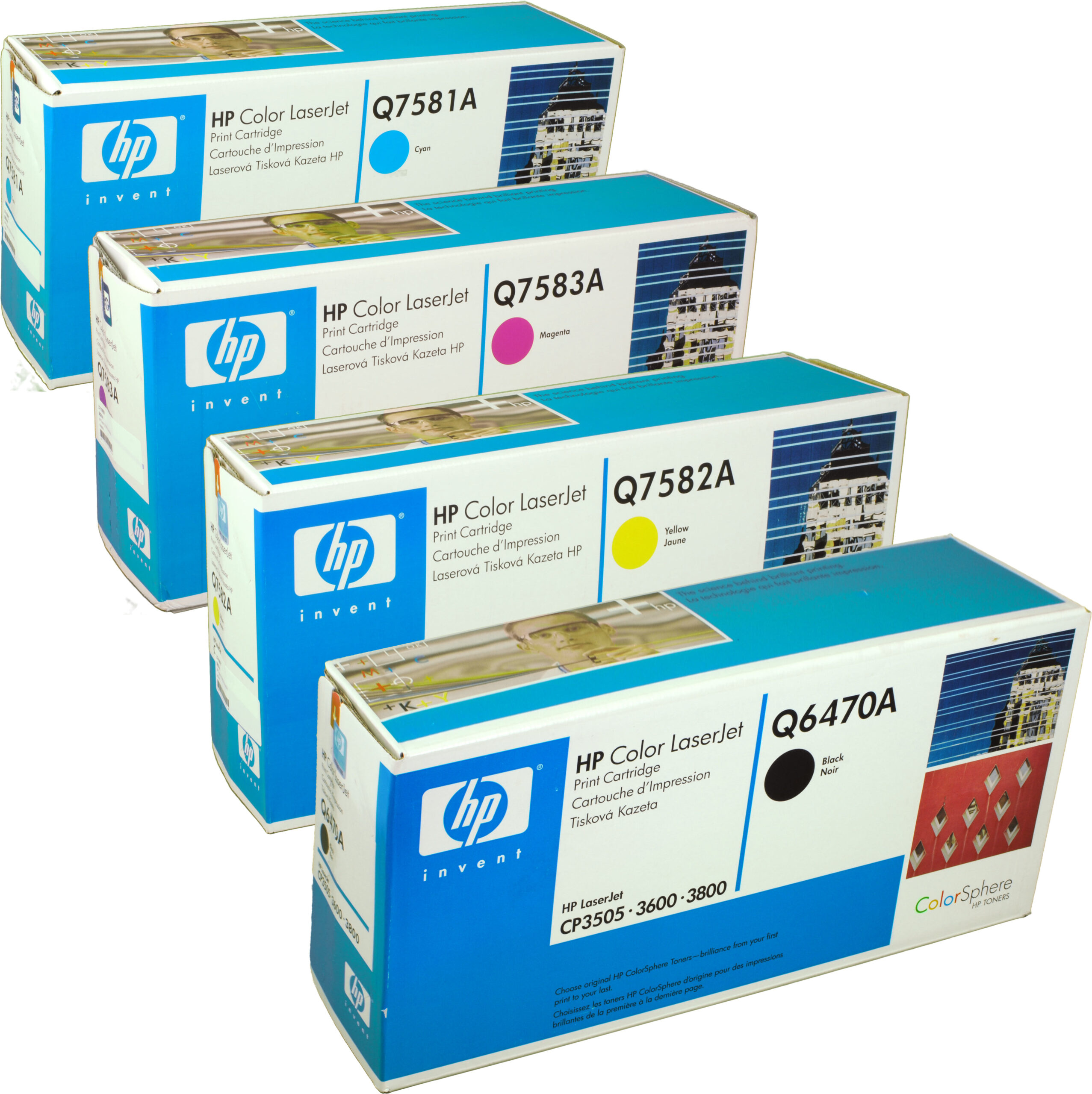 4 HP Toner Q6470A-Q7583A  501A  503A  Multipack BK C M Y  4-farbig