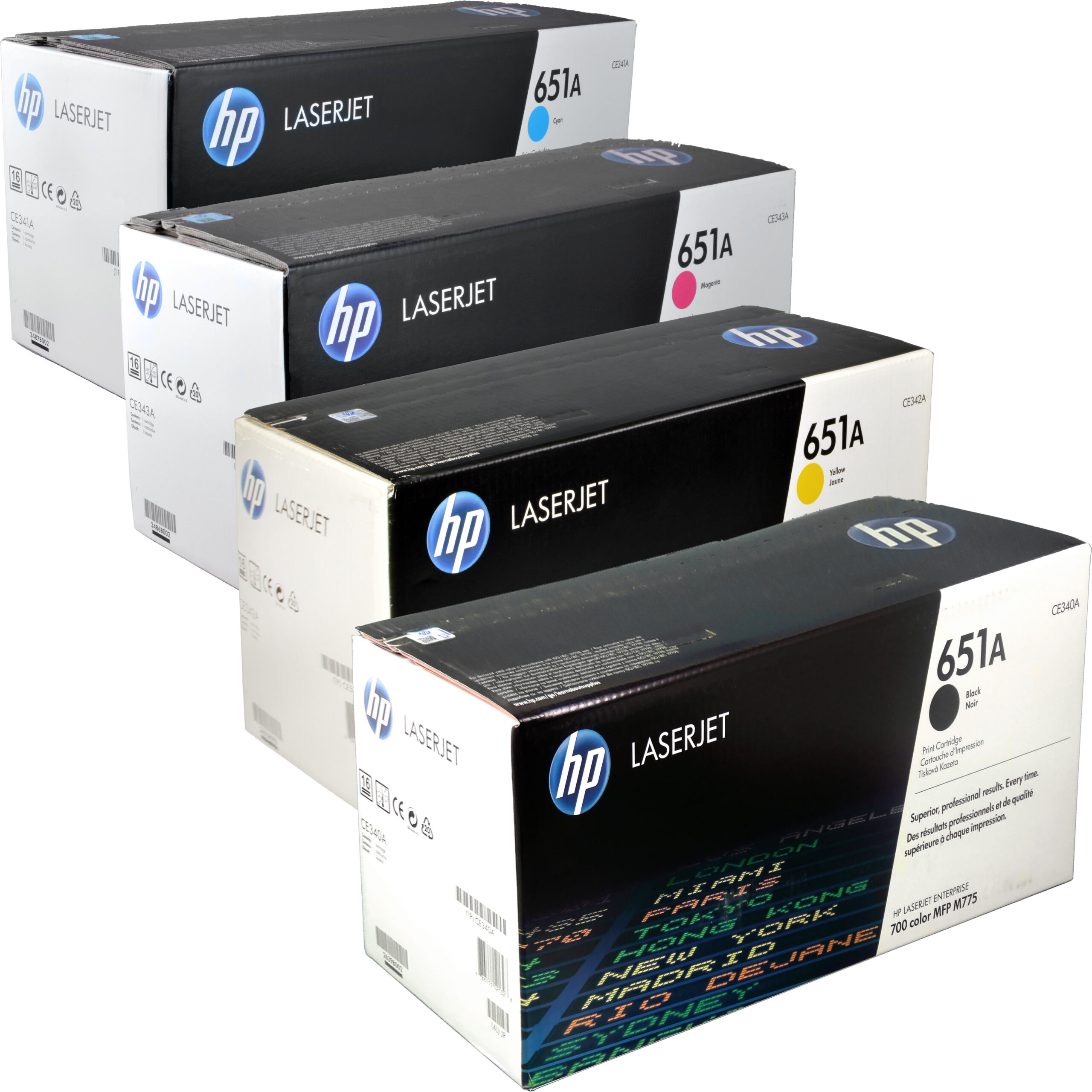 4 HP Toner CE340A-CE343A  651A  Multipack BK C M Y  4-farbig