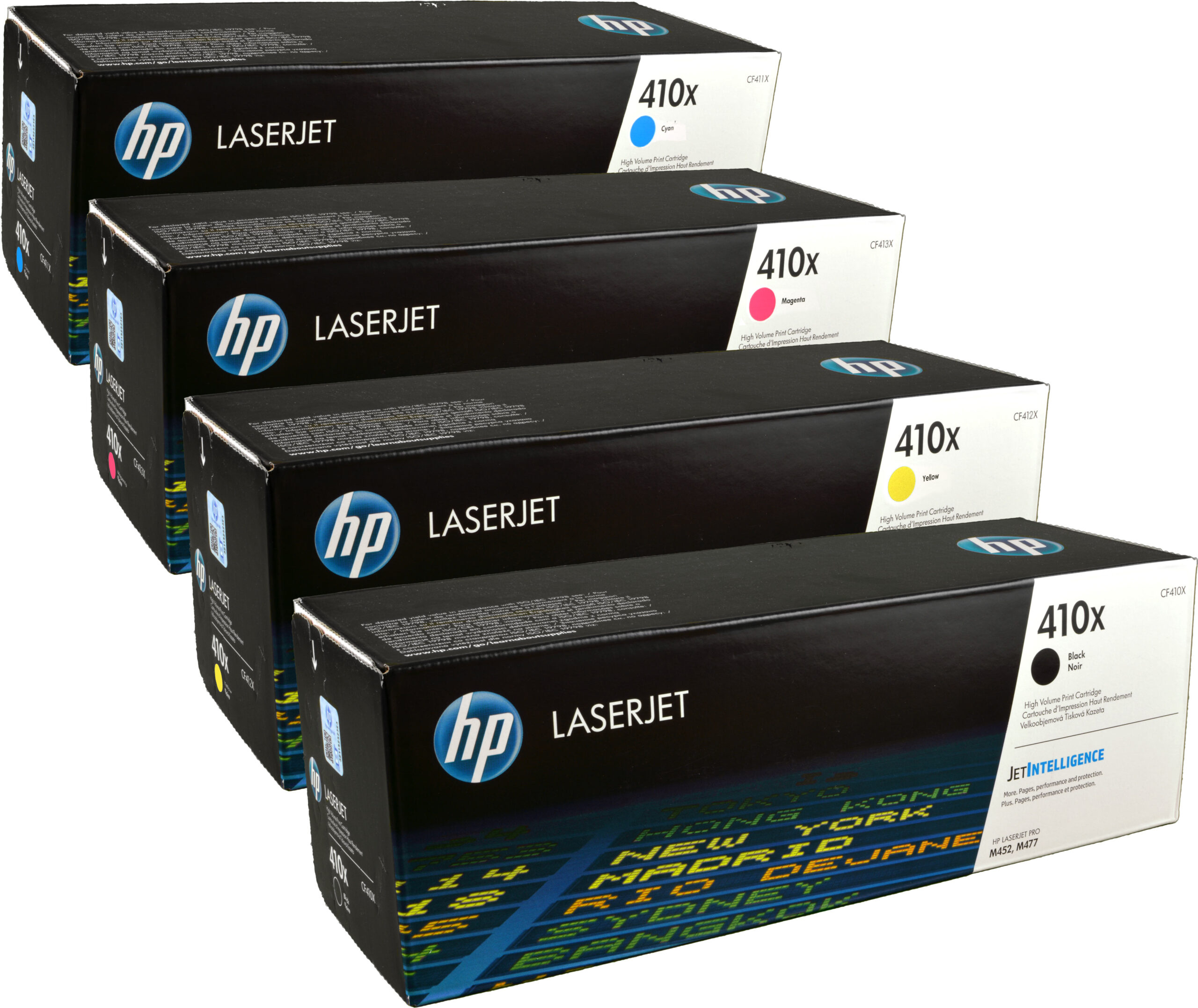 4 HP Toner CF410X-CF413X  410X  Multipack BK C M Y  4-farbig