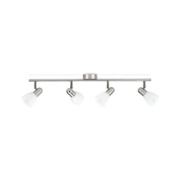 Philips Burlap 4-Licht-Strahler mit GU10-Metallsockel IP20 nickel - 5023417E7Praktischer Philips-Strahler