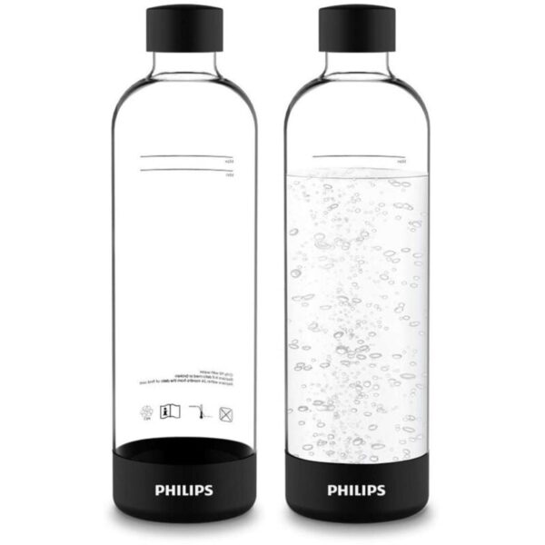 Wassersprudler-Flaschenset Zubehör für Wassersprudler Philips Im Lieferumfang sind 2 Flaschen enthalten Fassungsvermögen: 1 l Abmessungen: 82