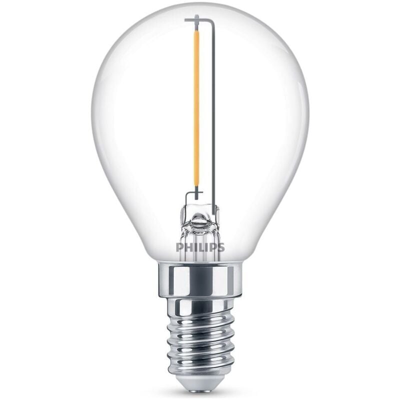 Philips – led Lampe ersetzt 15W, E14 Tropfen P45, klar, warmweiß, 136 Lumen, nicht dimmbar, 1er Pack – transparent