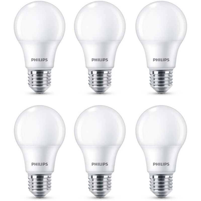 Led Lampe ersetzt 60W, E27 Standardform A60, weiß, warmweiß, 806 Lumen, nicht dimmbar, 6er Pack – white – Philips