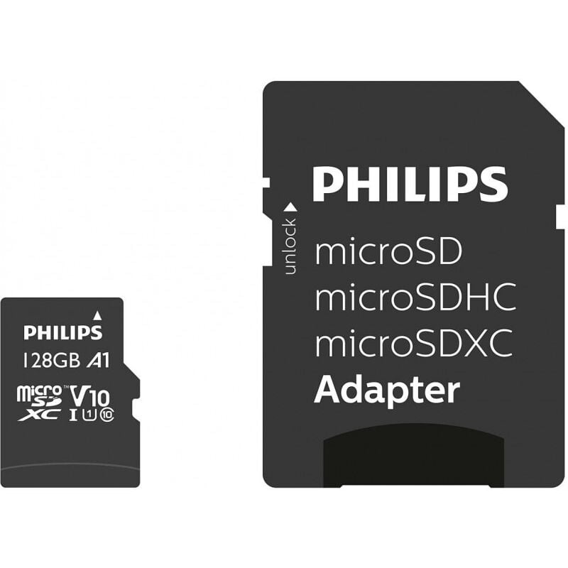 Philips SD Micro SDHC Card 128GB Card Class 10 incl. Adapter (FM12MP45B/00)